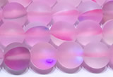 CMS2215 15 inches  8mm round matte synthetic moonstone beads