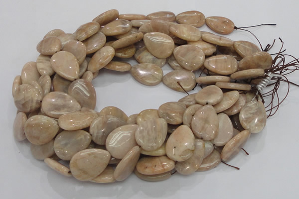 CMS30 15.5 inches 18*25mm flat teardrop moonstone gemstone beads