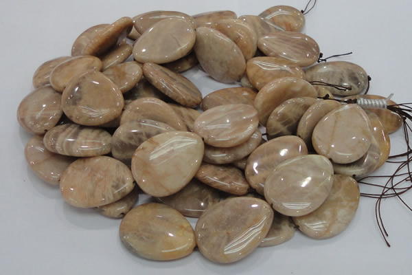 CMS32 15.5 inches 30*40mm flat teardrop moonstone gemstone beads