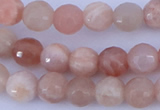 CMS351 15.5 inches 8mm faceted round natural pink moonstone beads