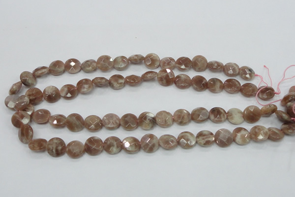 CMS45 15.5 inches 12mm faceted coin moonstone gemstone beads