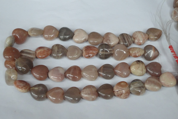 CMS528 15.5 inches 20*20mm heart moonstone beads wholesale