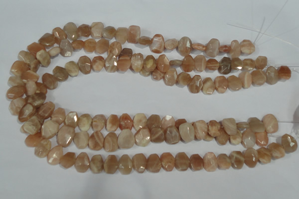 CMS561 15.5 inches 8*12mm faceted freefrom moonstone beads wholesale