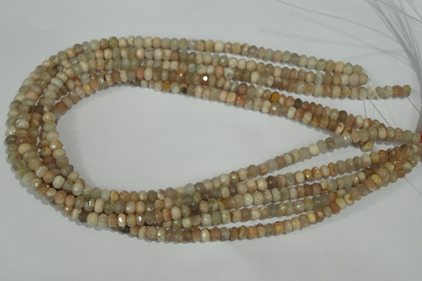 CMS563 15.5 inches 4*6mm faceted rondelle moonstone beads wholesale