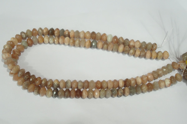 CMS565 15.5 inches 6*10mm faceted rondelle moonstone beads wholesale