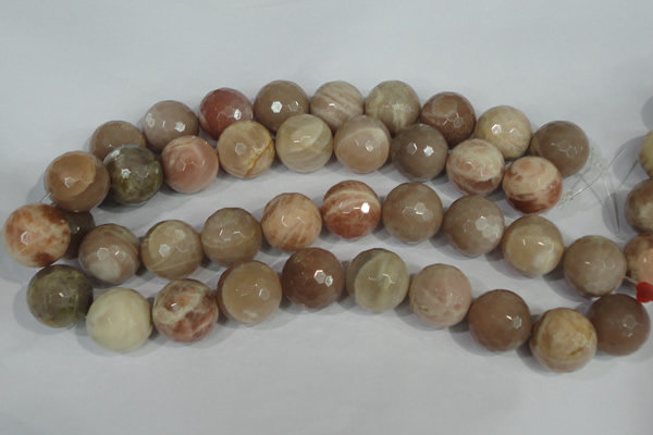 CMS577 15.5 inches 20mm faceted round moonstone beads wholesale