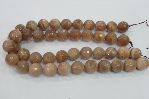 CMS64 15.5 inches 18mm faceted round moonstone gemstone beads