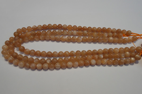 CMS702 15.5 inches 8mm round peach moonstone beads wholesale