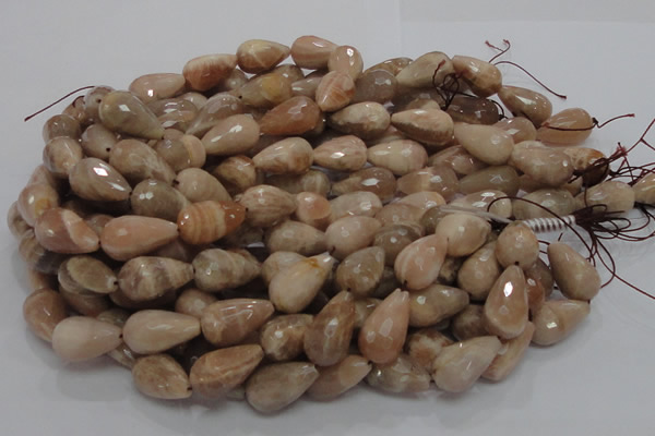 CMS75 15.5 inches 14*22mm faceted teardrop moonstone gemstone beads