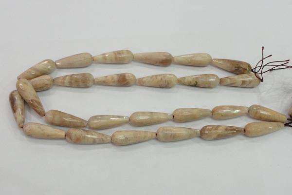 CMS76 15.5 inches 10*30mm faceted teardrop moonstone gemstone beads