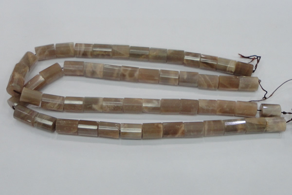 CMS77 15.5 inches 10*14mm faceted column moonstone gemstone beads