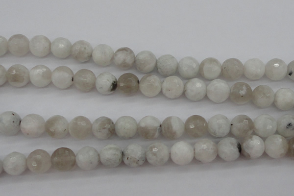 CMS803 15.5 inches 10mm faceted round white moonstone beads