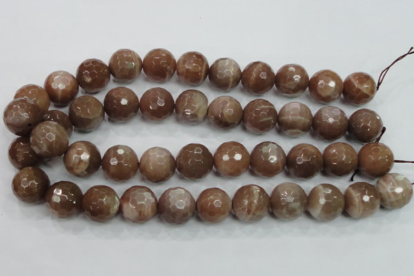 CMS82 15.5 inches 18mm faceted round moonstone gemstone beads