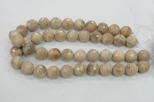 CMS86 15.5 inches 18mm faceted round moonstone gemstone beads