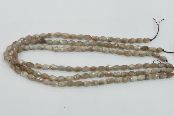 CMS87 15.5 inches 6*9mm faceted teardrop moonstone gemstone beads