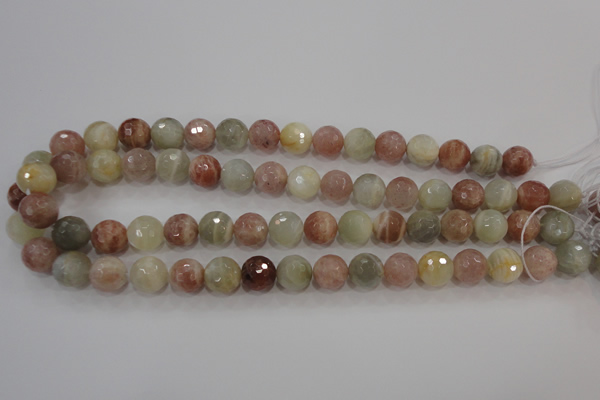 CMS873 15.5 inches 12mm faceted round moonstone gemstone beads