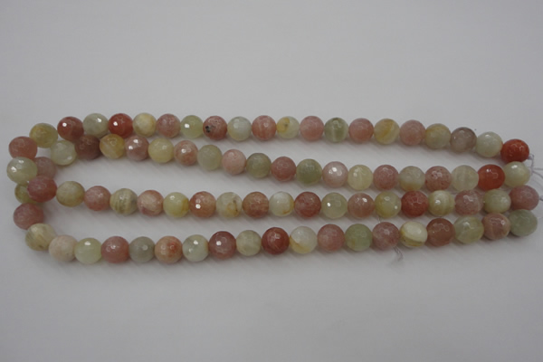 CMS880 15.5 inches 10mm faceted round moonstone gemstone beads