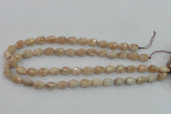 CMS89 15.5 inches 10*14mm faceted teardrop moonstone gemstone beads