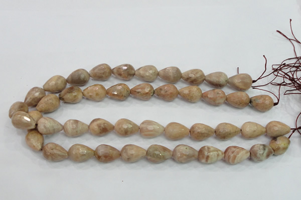 CMS91 15.5 inches 13*18mm faceted teardrop moonstone gemstone beads