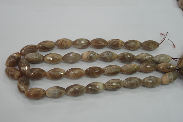 CMS93 15.5 inches 13*22mm faceted rice moonstone gemstone beads