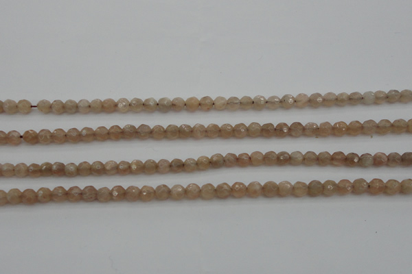 CMS940 15.5 inches 4mm faceted round A grade moonstone gemstone beads