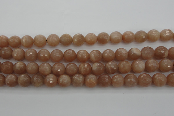 CMS943 15.5 inches 10mm faceted round A grade moonstone gemstone beads