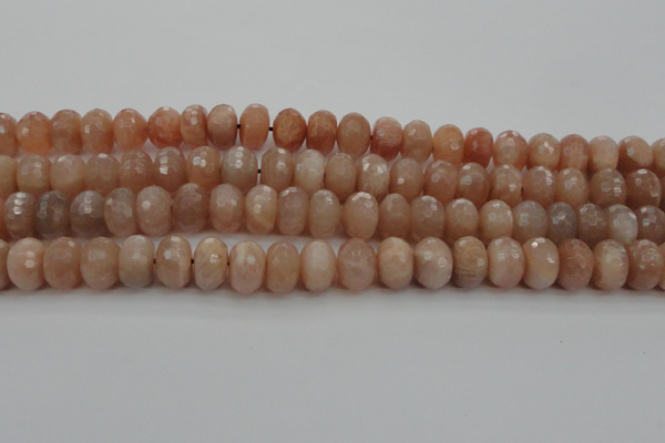 CMS951 15.5 inches 6*10mm faceted rondelle A grade moonstone beads