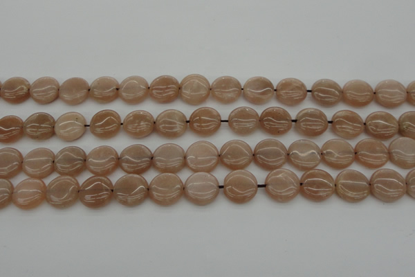 CMS957 15.5 inches 10mm flat round A grade moonstone beads