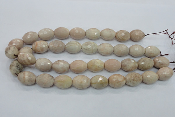 CMS97 15.5 inches 15*20mm faceted rice moonstone gemstone beads