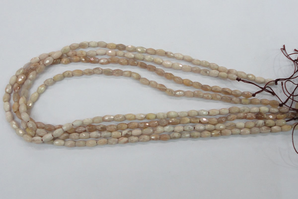 CMS99 15.5 inches 5*7mm faceted rice moonstone gemstone beads