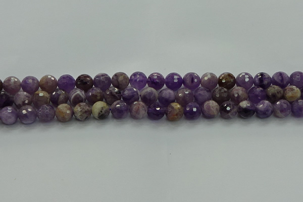 CNA1012 15.5 inches 8mm faceted round dogtooth amethyst beads