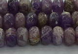 CNA1030 15.5 inches 6*10mm faceted rondelle dogtooth amethyst beads