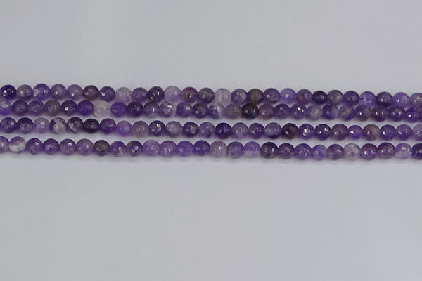 CNA1070 15.5 inches 4mm faceted round dogtooth amethyst beads