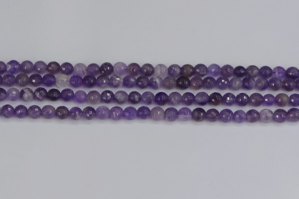 CNA1071 15.5 inches 6mm faceted round dogtooth amethyst beads