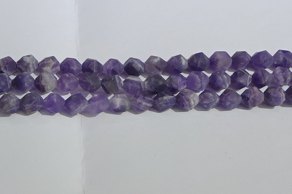 CNA1079 15.5 inches 12mm faceted nuggets matte dogtooth amethyst beads