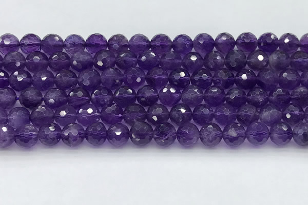 CNA1172 15.5 inches 8mm faceted round natural amethyst beads