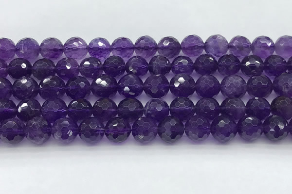 CNA1173 15.5 inches 10mm faceted round natural amethyst beads