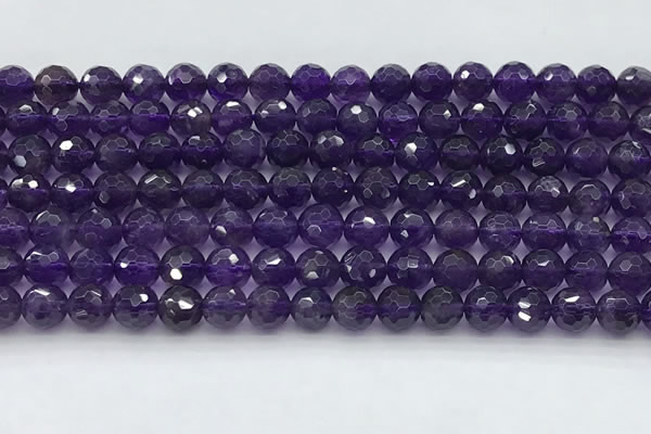 CNA1175 15.5 inches 6mm faceted round natural amethyst beads