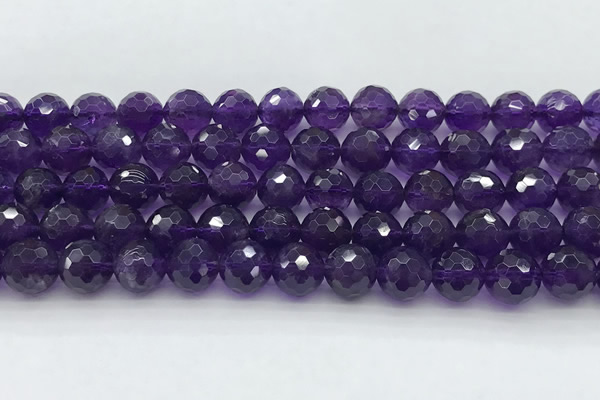 CNA1177 15.5 inches 10mm faceted round natural amethyst beads