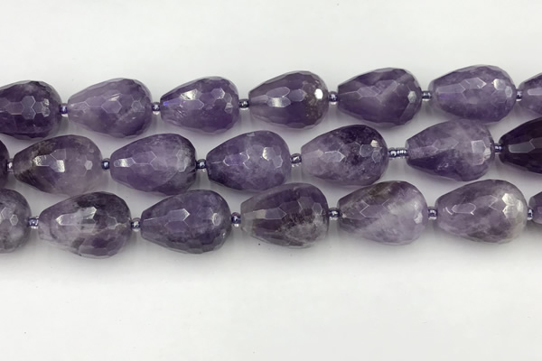 CNA1181 15.5 inches 15*20mm faceted teardrop amethyst beads