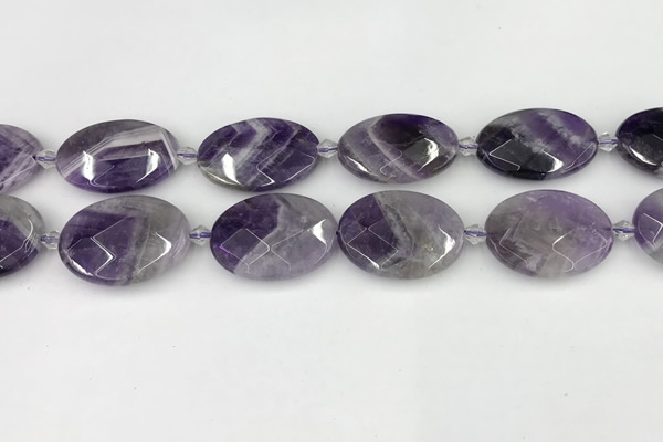 CNA1207 15.5 inches 20*30mm - 22*30mm faceted oval amethyst beads