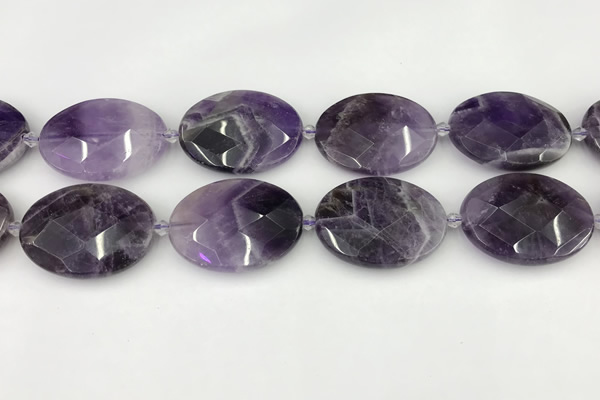 CNA1209 15.5 inches 30*40mm faceted oval amethyst gemstone beads