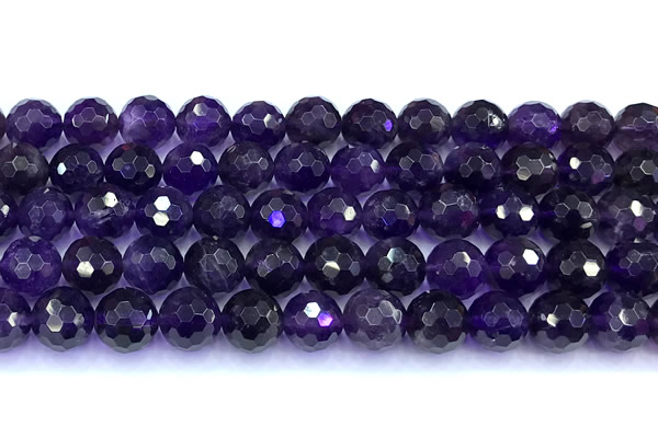 CNA1252 15 inches 10mm faceted round amethyst beads
