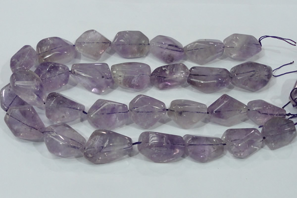 CNA202 15.5 inches 18*30mm faceted nugget natural amethyst beads