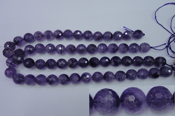 CNA255 15.5 inches 14mm faceted round natural amethyst beads