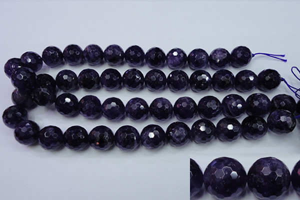 CNA256 15.5 inches 16mm faceted round natural amethyst beads