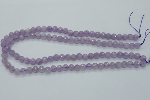 CNA310 15.5 inches 8mm faceted round natural lavender amethyst beads