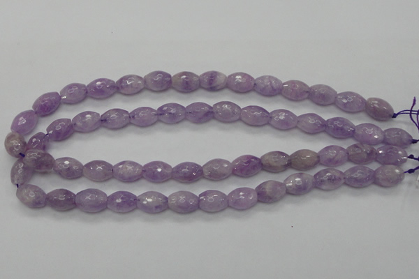 CNA315 15.5 inches 10*14mm faceted rice natural lavender amethyst beads
