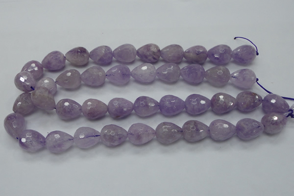 CNA319 15.5 inches 15*20mm faceted teardrop natural lavender amethyst beads