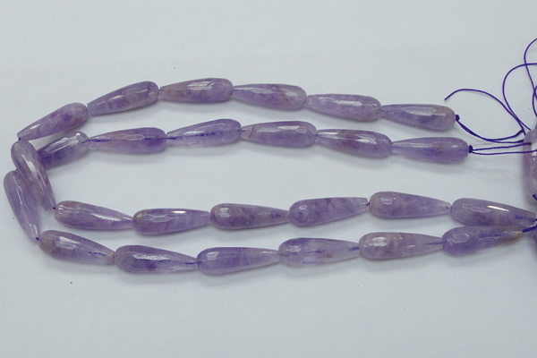 CNA320 15.5 inches 10*30mm faceted teardrop natural lavender amethyst beads